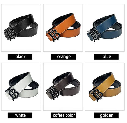 Men's Silver PU Leather Business Belt Cool Style Multi-Color for Jeans Dress Pants Office Wear