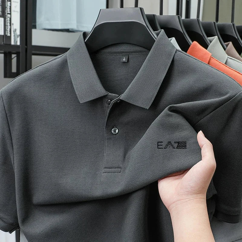 Luxury brand polo shirt short sleeved letter printed men's top summer 100% cotton comfortable breathable casual lapel T-shirt