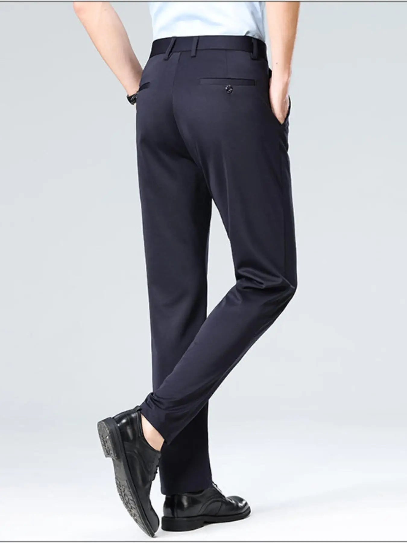 2-Pack Men's Loose-Fit Versatile Casual Dress Pants, Featuring Stylish Embroidery, Suitable for Daily Wear, Office & Outings