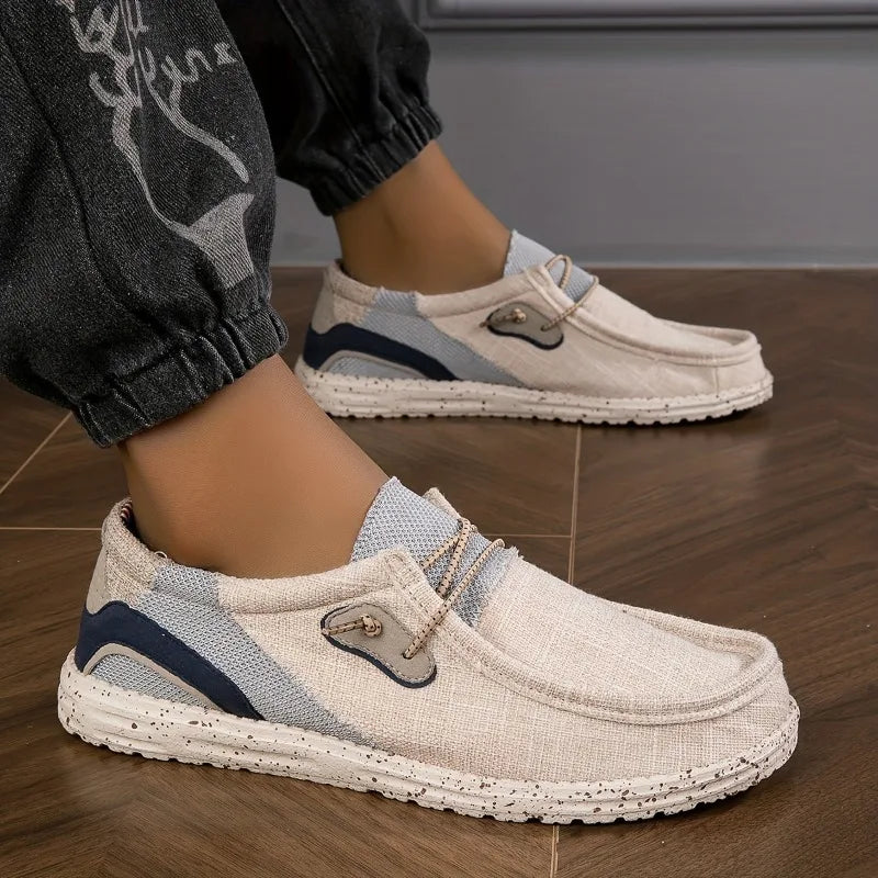 Men's Canvas Shoes Loafers Soft Comfortable Breathable Men's Casual Shoes Sneakers Vulcanized Shoes Flat Shoes Men Walking Shoes