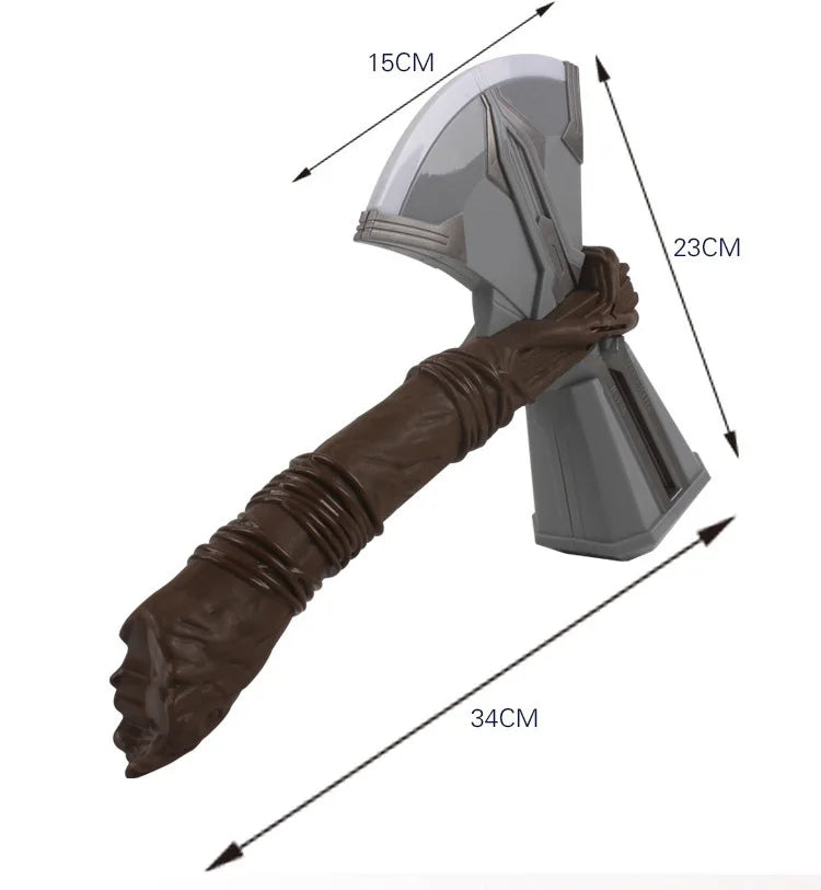 Kids Thor Superhero Cape Costume with Mask Jumpsuit for Halloween Cosplay Party Boys Girls Holiday Dress Up with Plastic Hammer