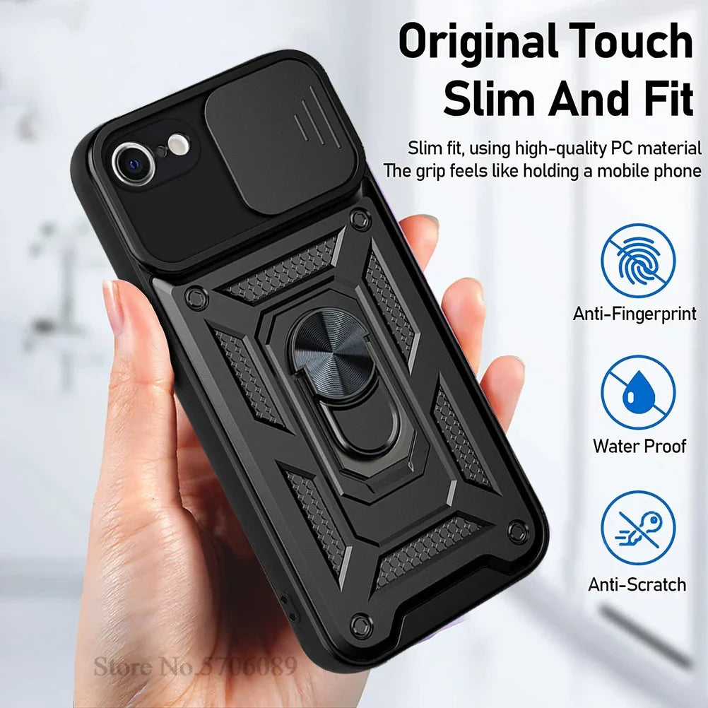For iPhone SE 2020 Case SE 2022 SE 2 3 SE2 SE3 Shockproof Armor Lens Protector Phone Cover For iPhone 7 8 iPhone7 Case With Ring