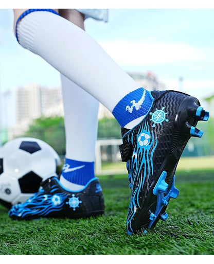 Children Soccer Shoes Kids Football Boots Cleats Boys Lightweight Training Boots Youth Outdoor Futsal Shoes Non-slip Sneakers