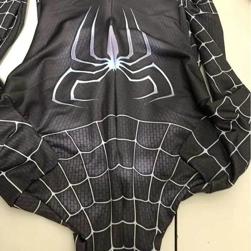 Black Spider Man Toby Costume Slim Fit Jumpsuit Cosplay Superhero Expedition Costume Superhero Zhentai Halloween Party Gifts