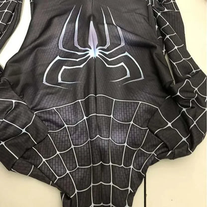 Black Spider Man Toby Costume Slim Fit Jumpsuit Cosplay Superhero Expedition Costume Superhero Zhentai Halloween Party Gifts