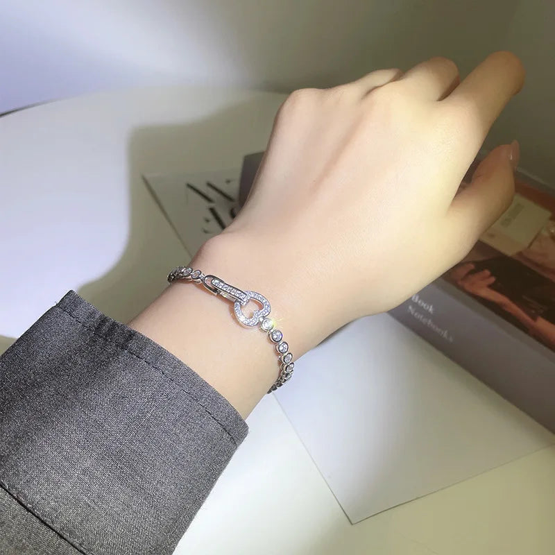 Full 3mm High Carbon Diamond Bracelet S925 Sterling Silver Sparkling Bracelet for Women Engagement Wedding Fine Jewelry