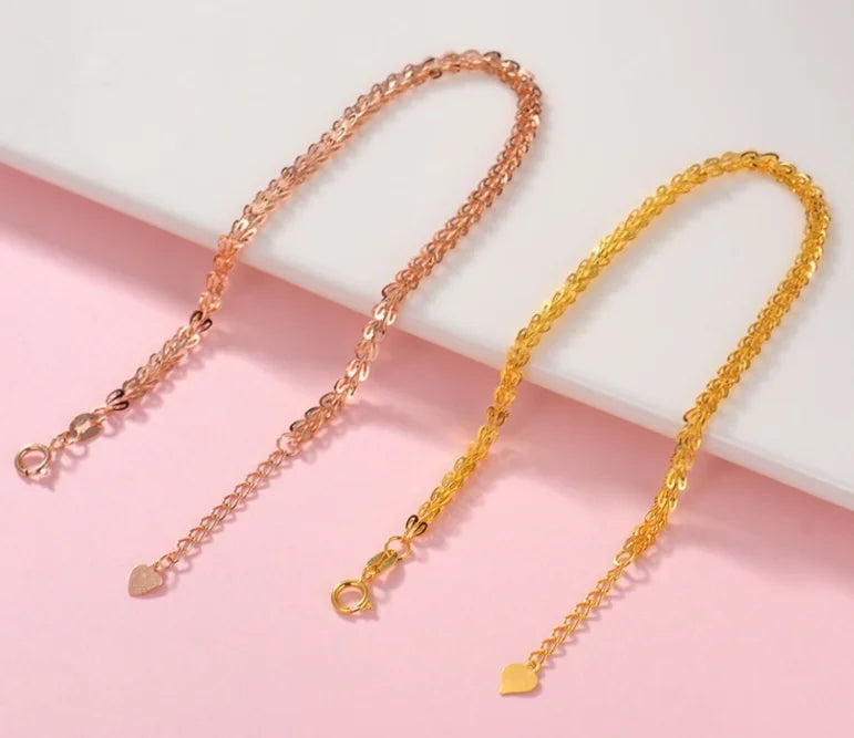 18k gold phoenix-tail bracelets for women yellow gold / rose gold bracelet