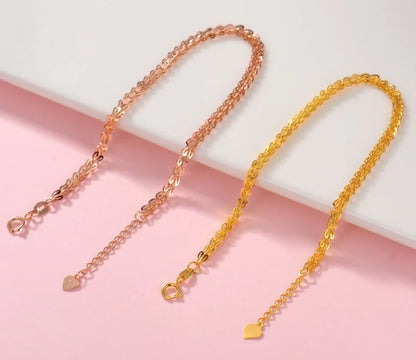 18k gold phoenix-tail bracelets for women yellow gold / rose gold bracelet