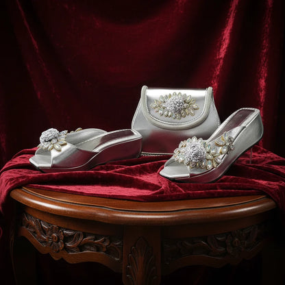 2026 Newest INS Style Wine Color Elegant Women Heels Nigeria Popular Designer African Ladies Shoes And Bag Set for Wedding