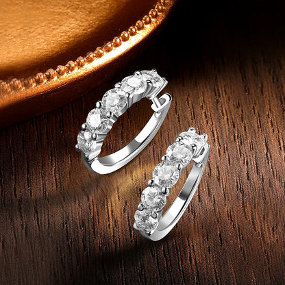 D Color Moissanite Loop Earring 925 Sterling Sliver Plated with 18k White Gold Earring for Women Sparkling Fine Jewelry