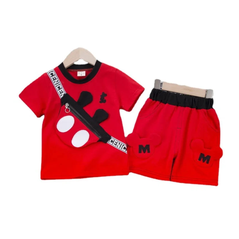 2026 Summer Baby Boys Girls Short Sleeve T-shirt+Shorts Sets Clothes Kids Cute Cartoon Clothing Outfits Children Sports Suits