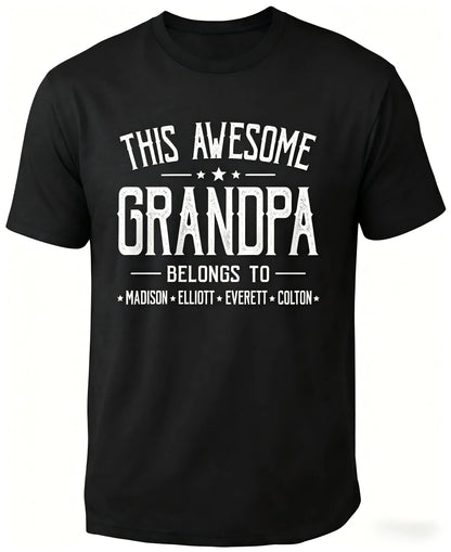 Personalized Grandpa Dad Shirt, Custom Grandpa Grandkids Name Shirt, Birthday Christmas Fathers Day Dad Grandpa Gift