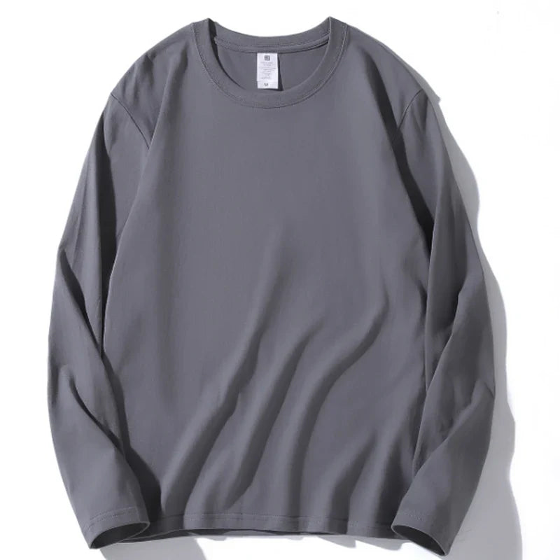 2026 Autumn Women Leisure Cotton Daily Long Sleeve Tops Lady Versatile Round Neck Baggy Clothes Female Concise Solid T-shirts