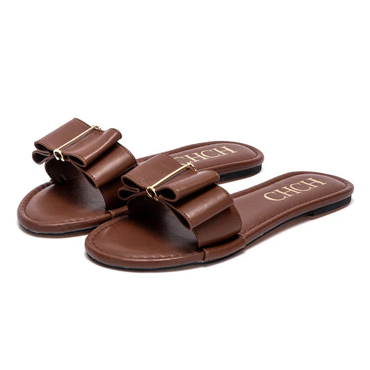 Women's Flat Shoes New Summer Bow Casual Slippers Black Commuting Women's Shoes