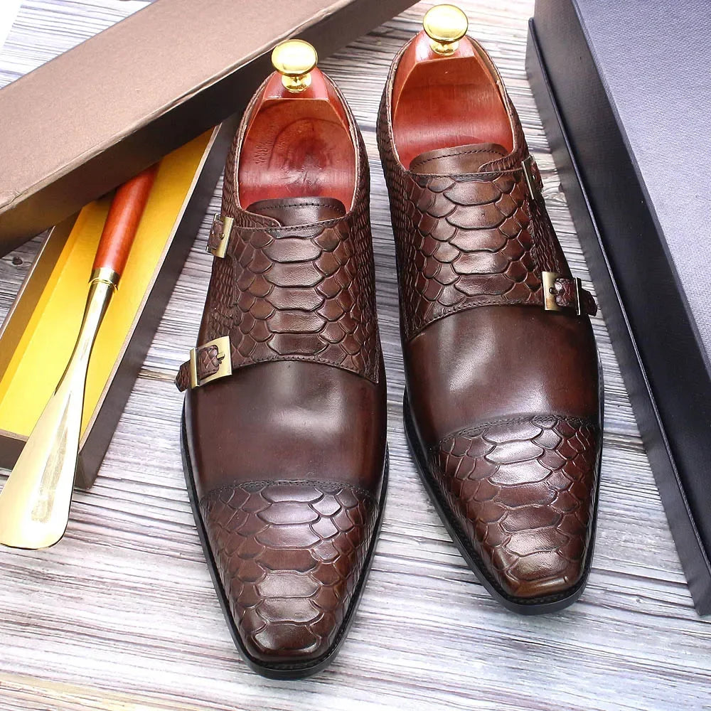 Sapatos Sociais Masculinos de Couro – Estilo Oxford Formal, Tamanhos 40–47, Preto e Marrom