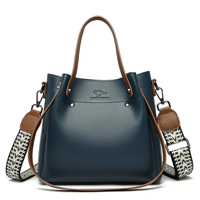 Genuine High Quality Leather Shoulder Crossbody Bags for Women Luxury Handbags Women Bag Large Capacity Soft Tote Messenger Bag