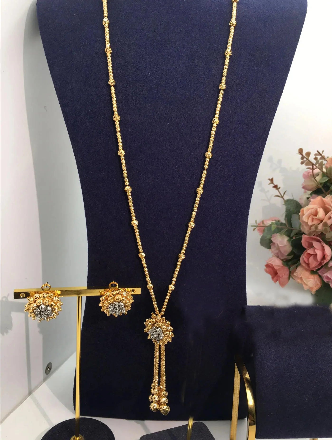 2pcs Bridal Jewelry Sets Necklace Earring Ring Bracelet Bangle Sets For Women Wedding Party Accessories Design