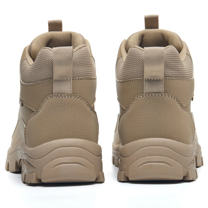 Men's Safety Work Boots Steel Toe Anti- Crush Resistant Punctureproof Kevlar Anti-slip Wear-resistant Fashionable Buckle