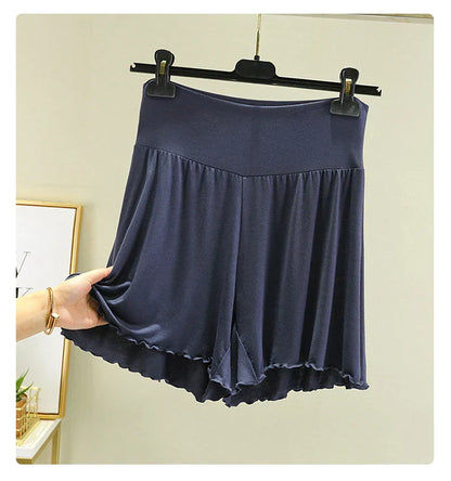 Modal Summer Shorts Sleep Bottoms Women Pure Color Casual Sleepwear Pants 2026 Loose Short Home Wide Leg Pants