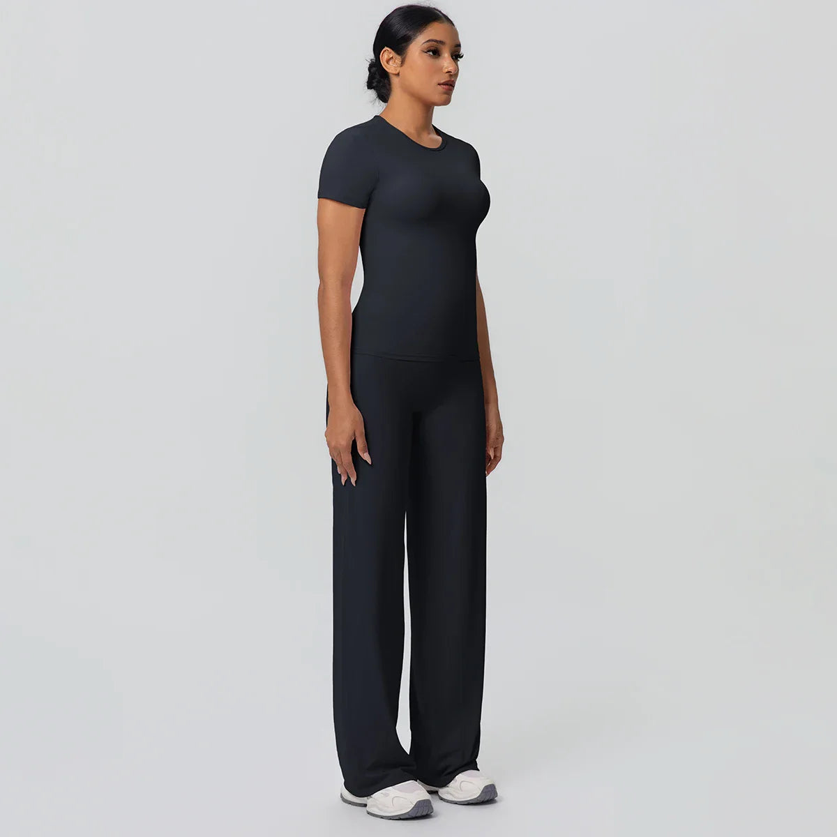 Fitness Sports Workout Yoga Set for Women Naked Feel Slim Casual Workout Top T-Shirt Quick Drying Push Up Running Pants Yoga Set
