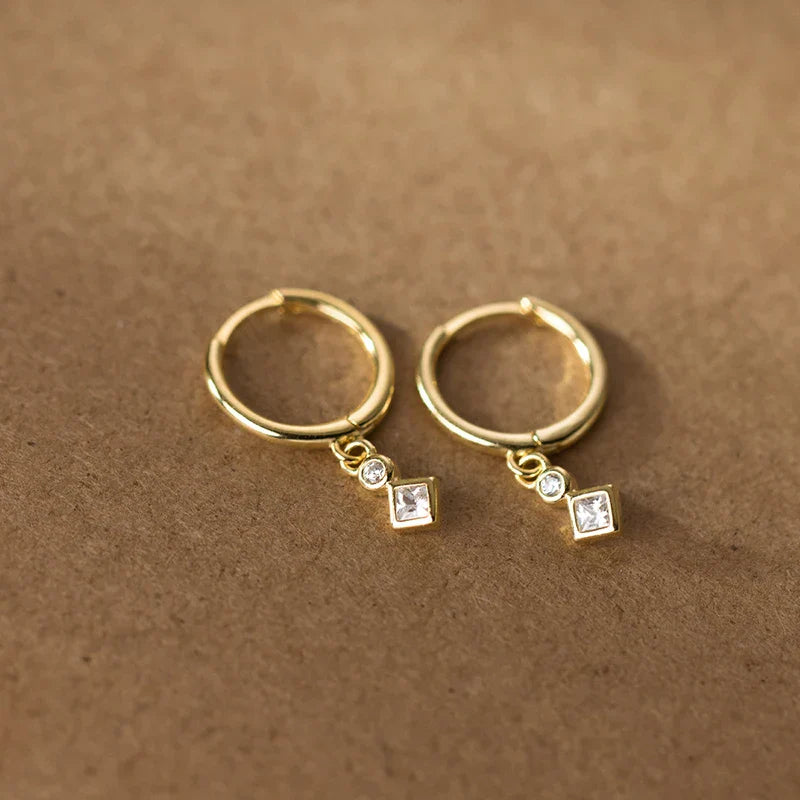925 Sterling Silver Luxury Zircon Statement Charms Drop Earrings for Women Fashion European Huggies Party Dangle Jewelry