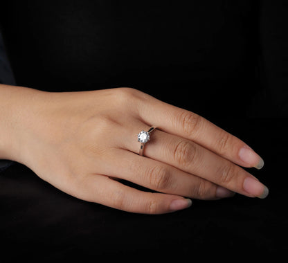 Moissanite D Color 0.5ct 1ct 2ct Round Cut S925 Sterling Silver Solitaire Wedding Engagement Ring for Women