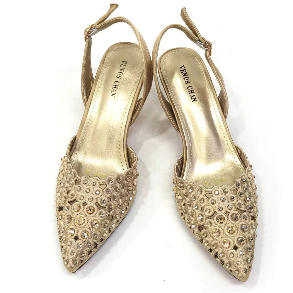 High Quality African Wedding Shoes Summer Sandals for Wedding 2025 Sexy Pumps Rhinestone Fashion Women Wedding Shoes