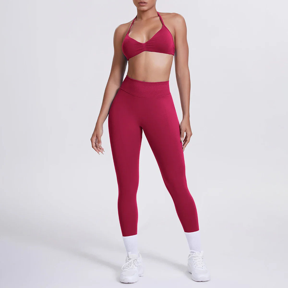 Women 2pcs Patchwork Sport Yoga Suit Training Sleeveless Sport Gym Tops Tummy Control Slimming Booty Leggings Yoga Suit Sports