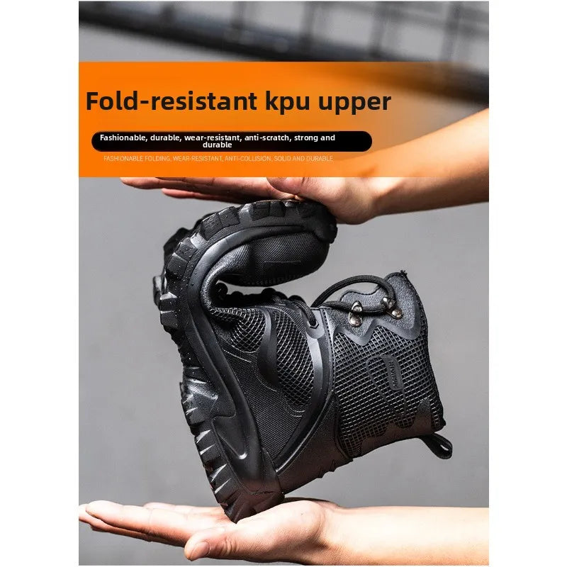 High Top Safety Shoes with Steel Toe Caps Anti-Smashing & Anti-Piercing Wear-Resistant Anti-Slip Labor Protection Footwear