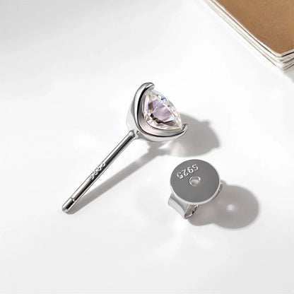 D Color 0.3-3 Carat Moissanite Diamond Stud Earrings For Women 925 Sterling Silver Sparkling Fine Jewelry