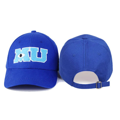 Fashion Men Baseball Cap Monsters University MU Letters Embroidery Caps Blue Hat Sun Hats Snapback Hats