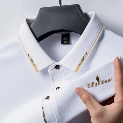 High End Brand 2024 Men's Summer New Luxury Printed Polo Shirt Trend Casual Breathable Versatile Lapel T-shirt Men's Clothing