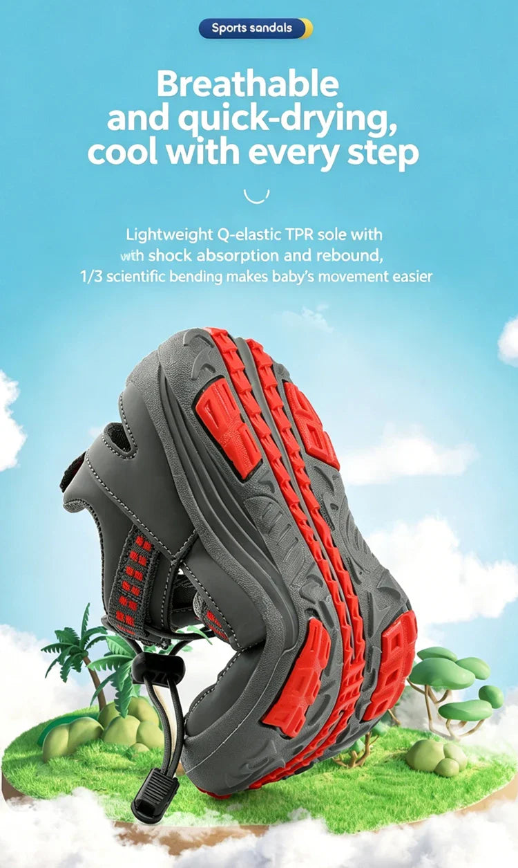 Summer Children Comfortable Sport Water Sandals Outdoor for Boys Closed Toe Anti-Collision Walking Sandals Casual Beach Shoes