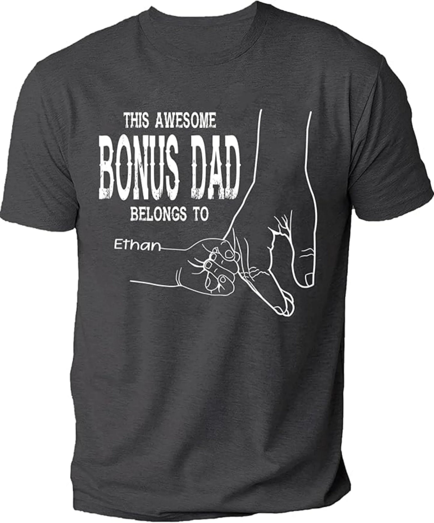 Personalize Best Grandpa Dad Ever Black Shirt - Custom Fist Bump Papa Father w Kid Name T-Shirt S-3XL