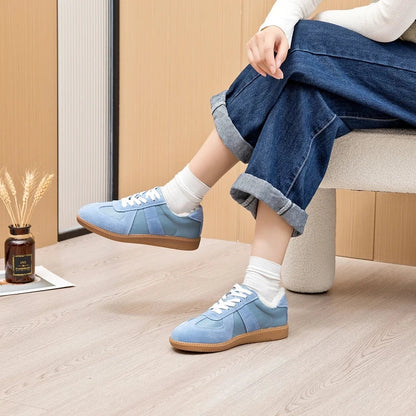 Women's Sneakers 2026 New Genuine Leather Ladies Moral Training Shoes Casual Spring Flat Shoes Women