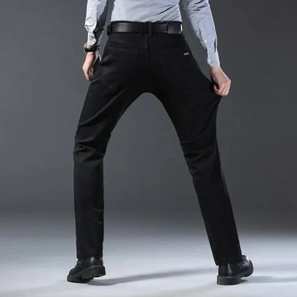 Wthinlee Business Men Jeans Casual Straight Stretch Fashion Classic Blue Black Work Denim Trousers Spring Summer Brand Clothing
