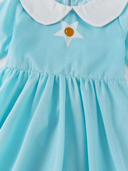 Rosalina Dress Girls Peach Cosplay Kids Party Princess Costume Birthday Blue Dresses Children Clothing