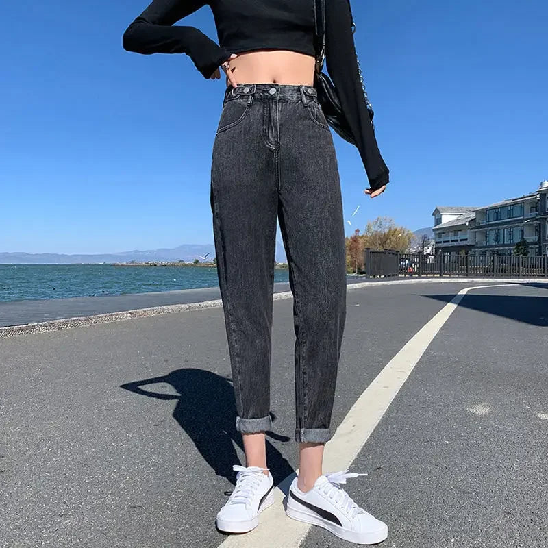 High-Waisted Slimming Vintage Straight-Leg Loose-Fit Jeans