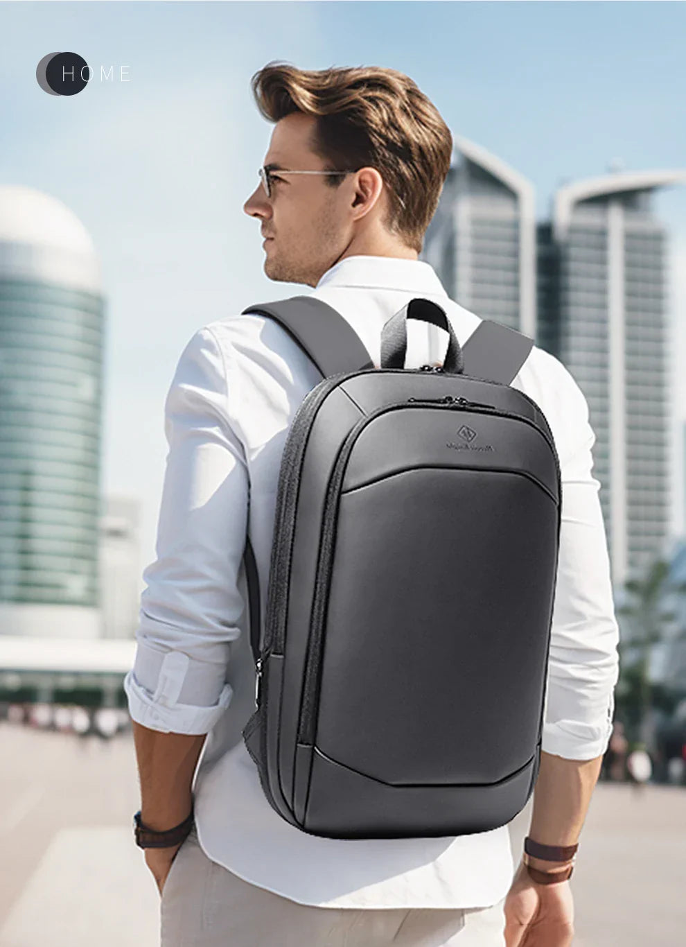 Business Backpack for Men 17 Inch Laptop Backpack with USB Port Slim Expandable Waterproof Travel Bag Large Work Computer Bag