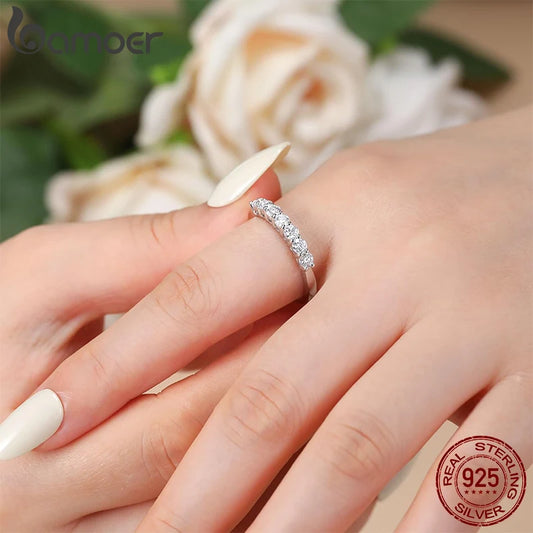 Moissanite Ring Lace Band 925 Sterling Silver Half Eternity Stackable Ring D Color for Women Engagement Retro Gift
