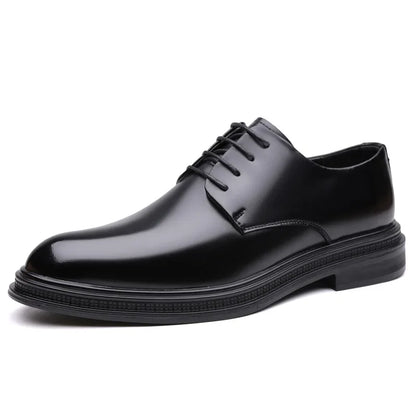 Soft Bottom Men's Dress Shoes Business Casual Black Wedding Groomsmen Shoes Comfortable Rubber Sole Adult Footwear