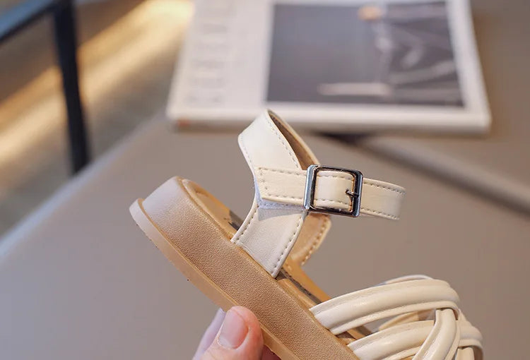 2026 Elegant Summer New Style Korean Version Princess Children's Sandals Elegant Open Toe Stylish Versatile Cute Student Sandals