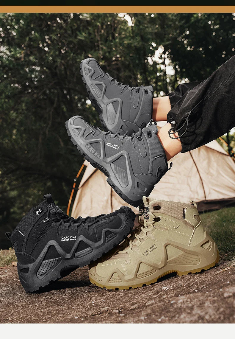 Men Tactical Boots Army Boots Mens Military Desert Waterproof Work Safety Shoes Climbing Hiking Shoes Ankle Men Outdoor Boots