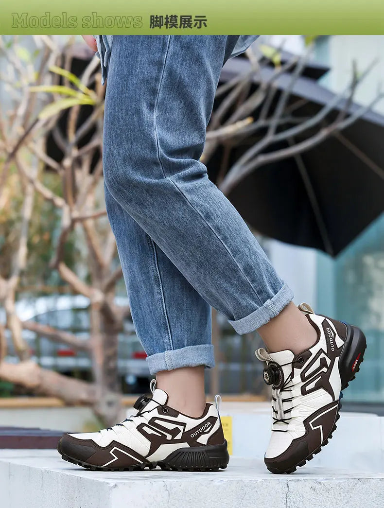 Men's Casual Sports Shoes Size 40-47 Rotating Lace-Up Men's Shoes Outdoor Non-Slip Breathable Comfortable Men's Sports Shoes