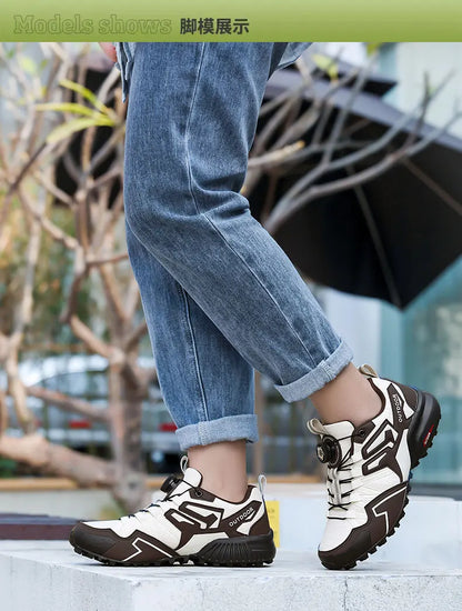 Men's Casual Sports Shoes Size 40-47 Rotating Lace-Up Men's Shoes Outdoor Non-Slip Breathable Comfortable Men's Sports Shoes