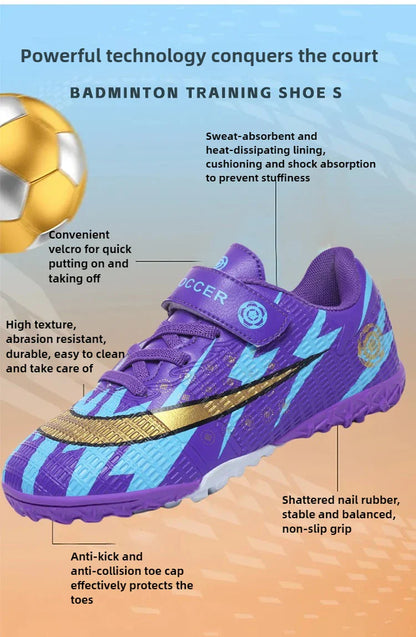 New Kids Soccer Shoes TF School Football Boots Boys Girls Cleats Grass Sneakers Child Outdoor Athletic Training Sports Footwear