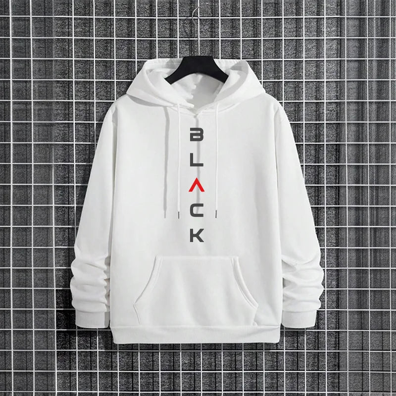 2025 New Arrival Men's Tracksuit Black Letter Print Sweatshirt + Pants Urban Causal Fashion Sportswear Fall/winter Sports Suit