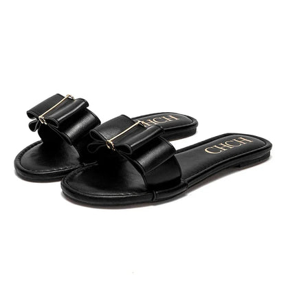 Slippers high quality PU flat women's shoes red shoes 2025 luxury brand new listing