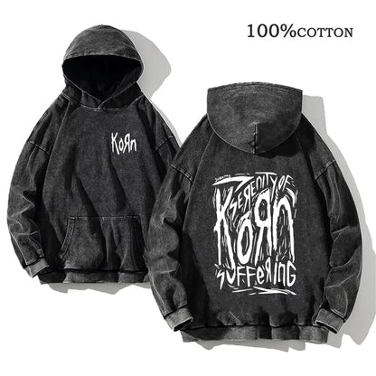 World Tour Hoodies Vintage Washed Men's Sweatshirts Cotton Hip Hop Streetwear Hooded Pullover Loose Y2K Tops