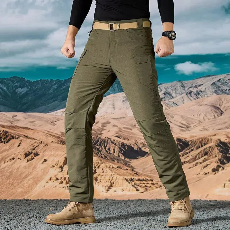 Men Casual Cargo Pants 2025 New Male Summer Tactical Wear Resist Quick Dry Outdoor Trousers Multi Pockets Hike Work Trousers